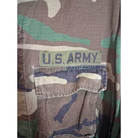 Army Military Fatigues Jacket Woodland Print Men's Size Large Regular Grunge Y2K - Picture 3 of 8